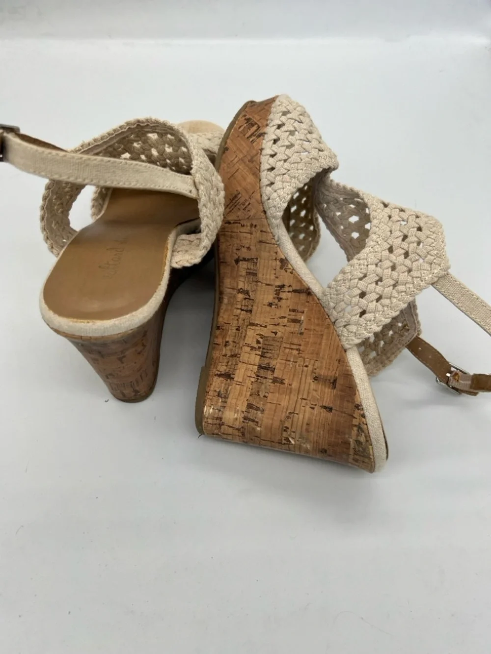 Woven Altar’d State women’s Slingback Wedge Sandals in Cream